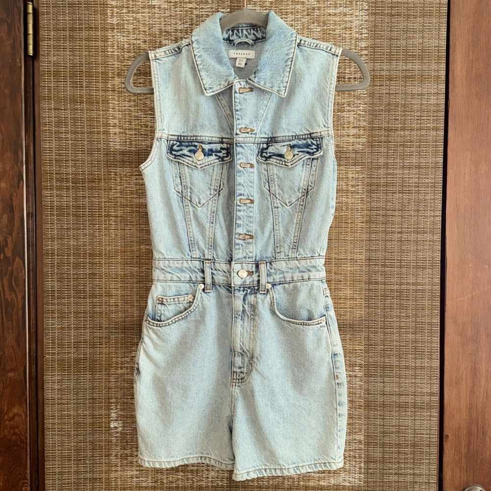 Topshop denim jumpsuit
